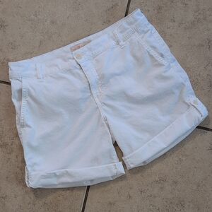 Tory Burch White Casual Rolled Hem Shorts - Size 28